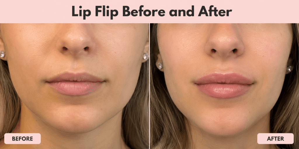 lip flip before and after