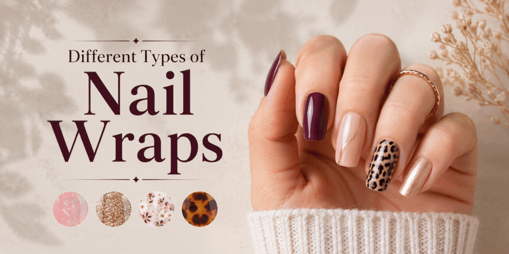 Nail Wraps – Stylish nail wraps featuring colorful patterns and designs for an easy, salon-inspired manicure.