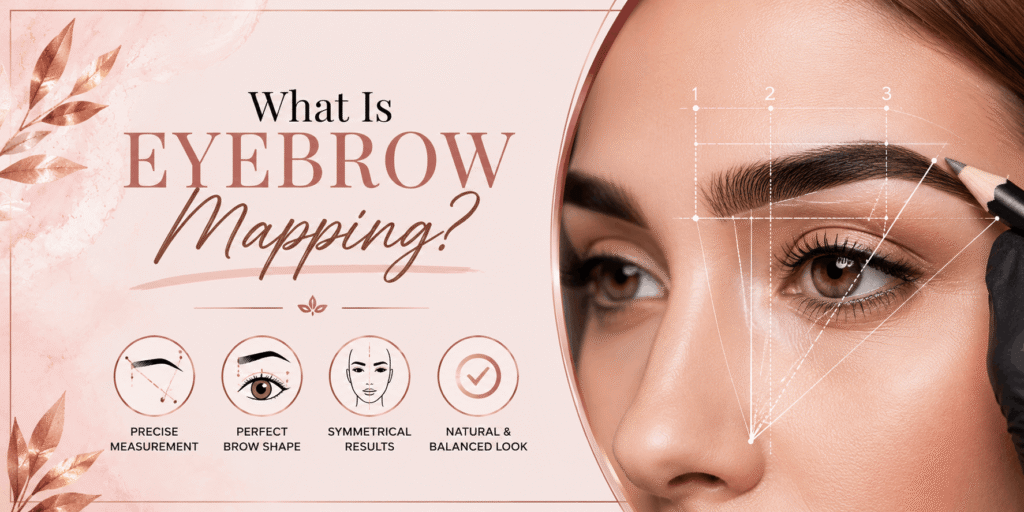 Eyebrow Mapping – Professional eyebrow mapping technique using facial measurements to create balanced and precisely shaped brows.