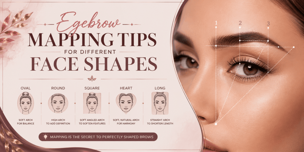 Eyebrow Mapping – Professional eyebrow mapping technique using facial measurements to create balanced and precisely shaped brows.