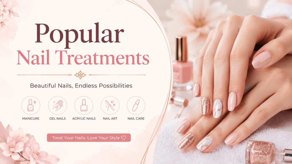 Best Nail Salon Near Me – Professional nail technician providing a manicure in a clean, modern local nail salon.