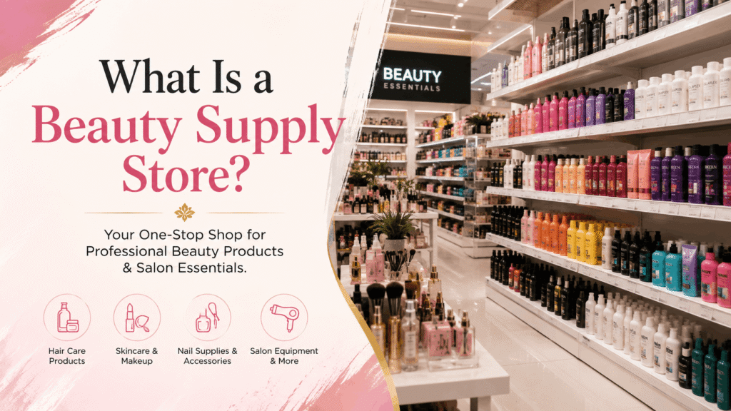 Beauty Supply Store Near Me – Local beauty supply store stocked with makeup, skincare, haircare, nail products, and beauty essentials.