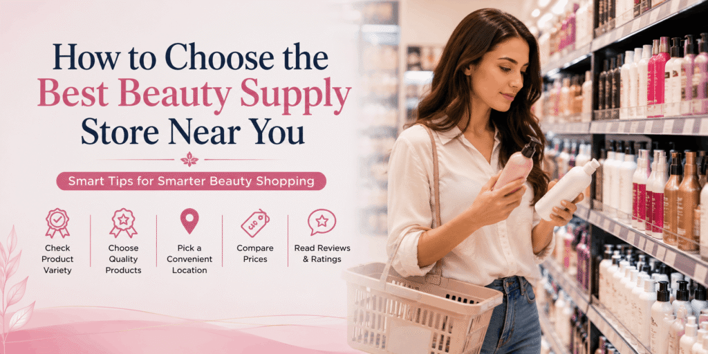 Beauty Supply Store Near Me – Local beauty supply store stocked with makeup, skincare, haircare, nail products, and beauty essentials.