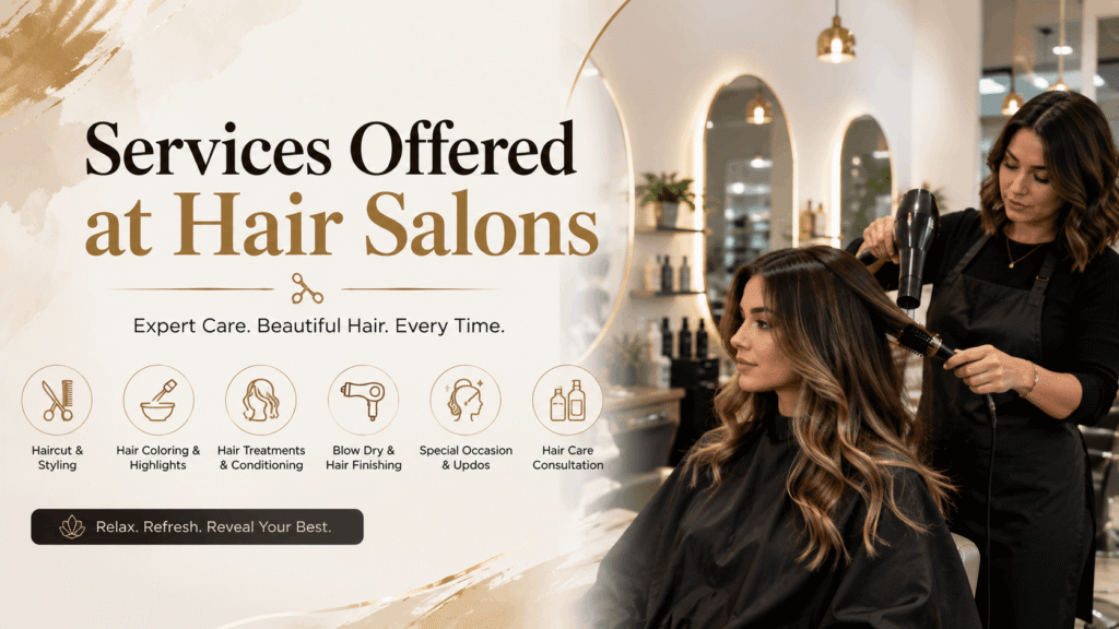 Hair Salons Near Me – Professional hair stylist providing a haircut and styling service in a modern local hair salon.