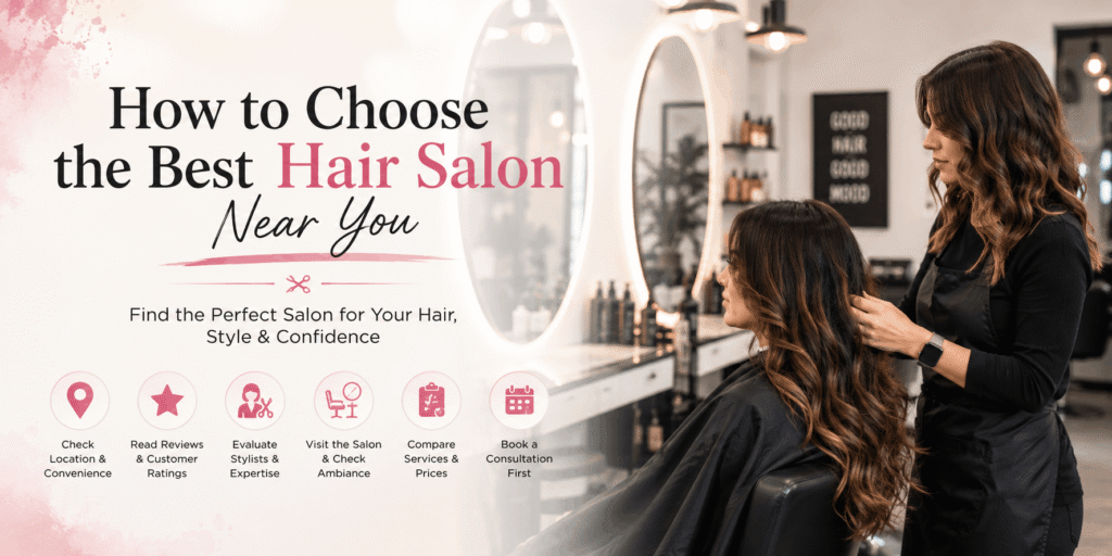 Hair Salons Near Me – Professional hair stylist providing a haircut and styling service in a modern local hair salon.

