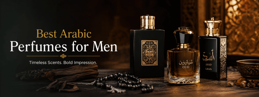 Arabic Perfumes Explained – Elegant Arabic perfume bottles featuring luxurious designs and traditional Middle Eastern fragrance styles.