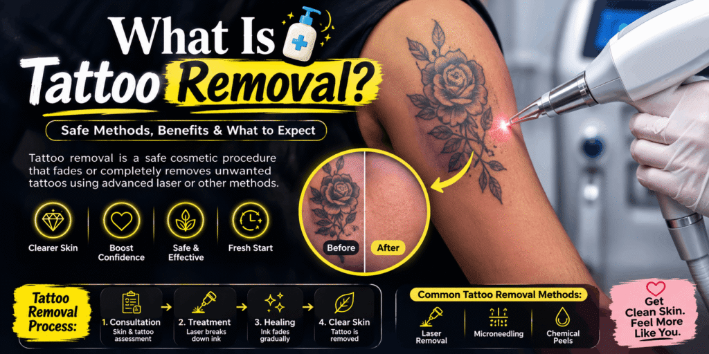 What is tattoo removal with laser treatment, removal methods, and expected results