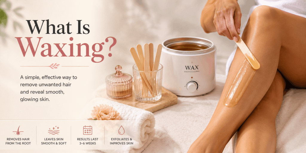 Best Waxing Near Me – Professional esthetician providing body waxing services in a clean, modern beauty salon using high-quality wax.