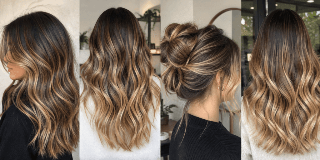 Why Balayage Hair Looks So Naturally Blended – dimensional balayage hair with soft caramel and honey-blonde highlights