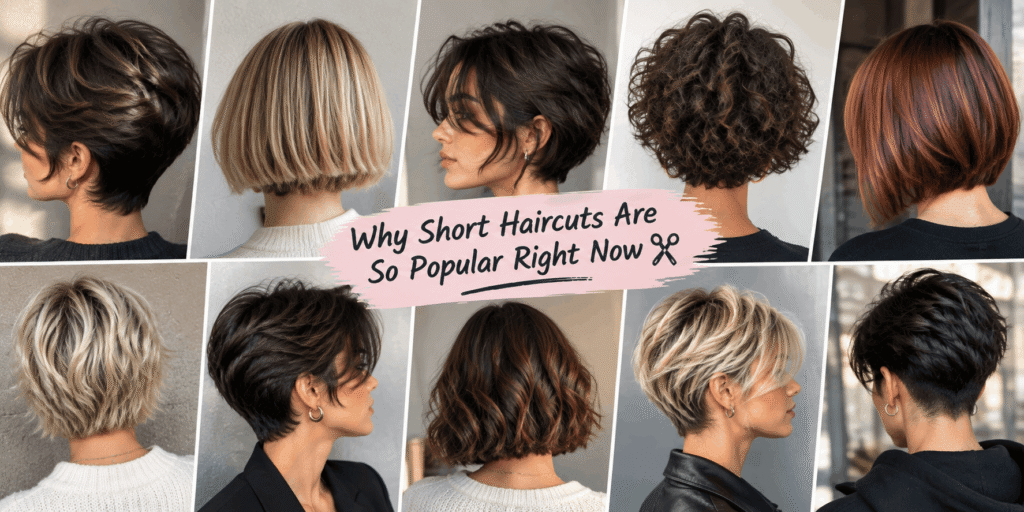 Why Short Haircuts Are So Popular Right Now – modern pixie cuts, bobs, curls, layers, and textured short hairstyles