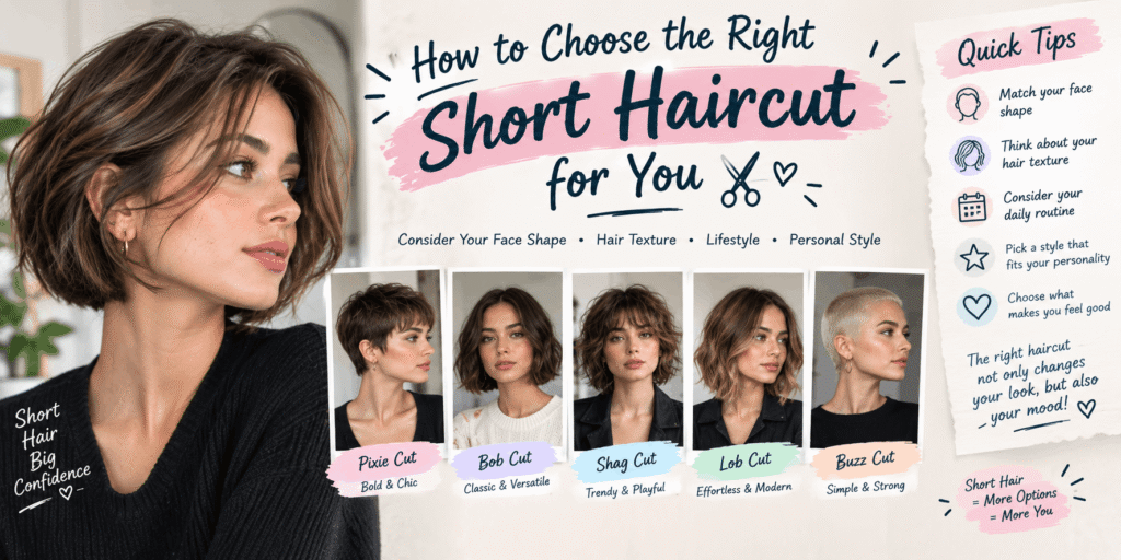 How to choose the right short haircut based on face shape, hair texture, and lifestyle