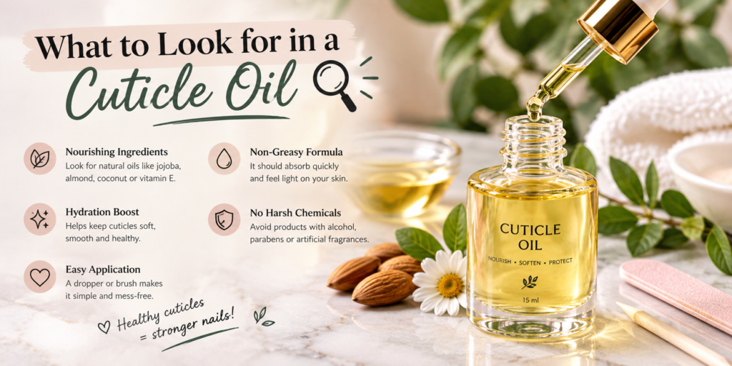What to look for in a cuticle oil with nourishing ingredients and moisturizing benefits