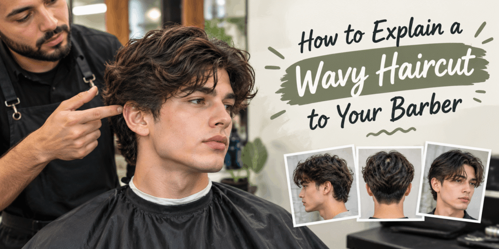 How to explain a wavy haircut to your barber using hairstyle references, length, texture, and side profile examples