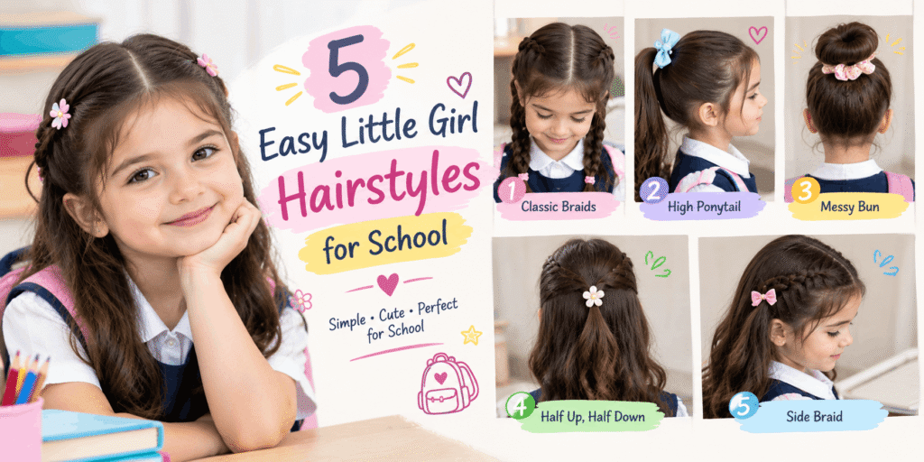 5 Easy Little Girl Hairstyles for School