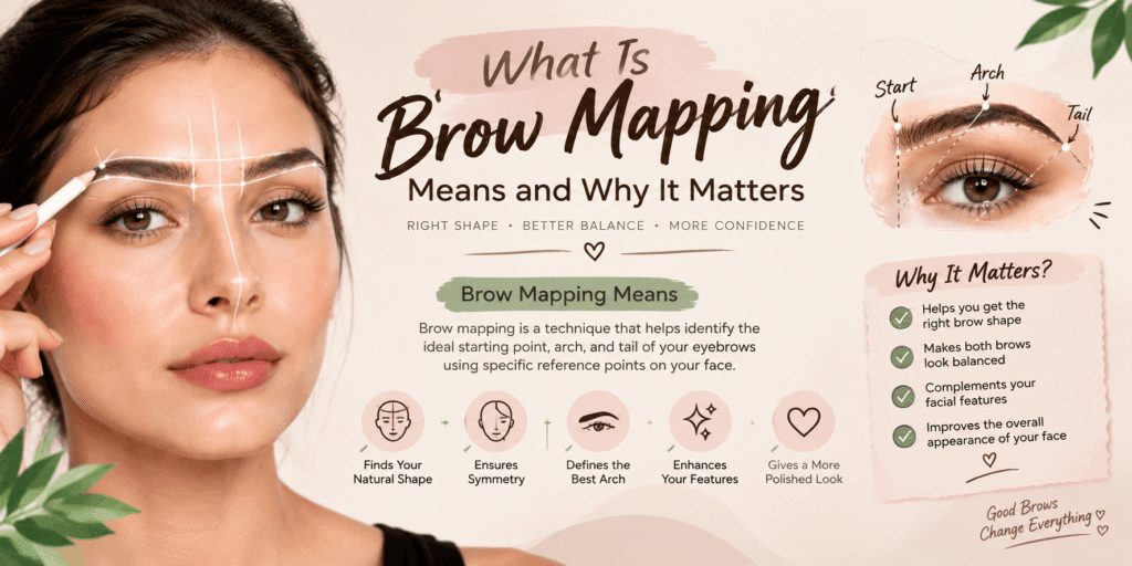 Brow mapping techniques for finding the ideal eyebrow shape, improving symmetry, defining the natural arch, and enhancing facial balance.