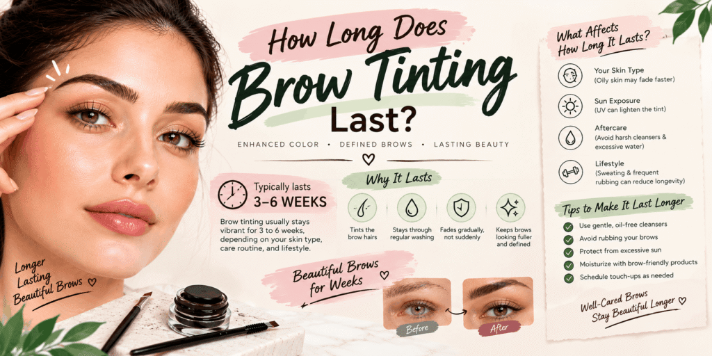 Discover what brow tinting is and how it works to enhance your natural eyebrows. Learn about the tinting process, choosing the right shade, and how brow tint can add depth and definition to existing brow hairs. Explore the benefits of brow tinting, aftercare tips, and ways to maintain beautifully defined eyebrows.