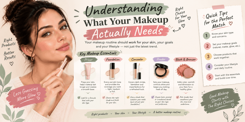 Powder brush guide covering brush types, powder application techniques, blending methods, and tips for achieving a smooth, even makeup finish.
