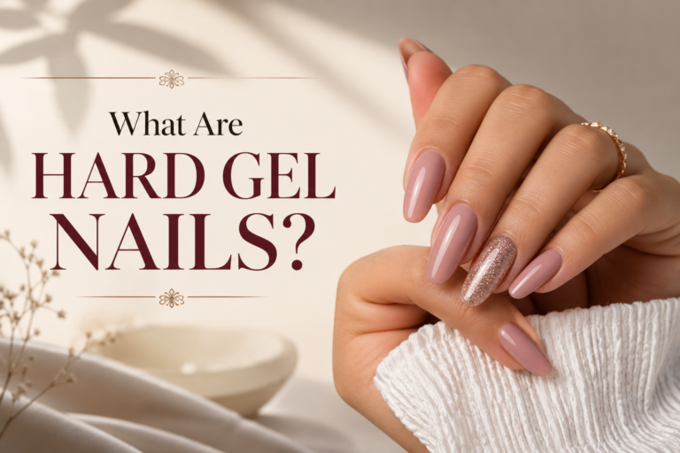 Hard Gel Nails – Stylish hard gel manicure featuring smooth, glossy nails with a clean and polished finish.