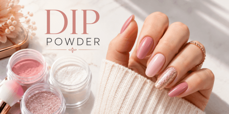 Dip Powder Nails – Stylish dip powder manicure featuring smooth, glossy nails with a clean and polished finish.