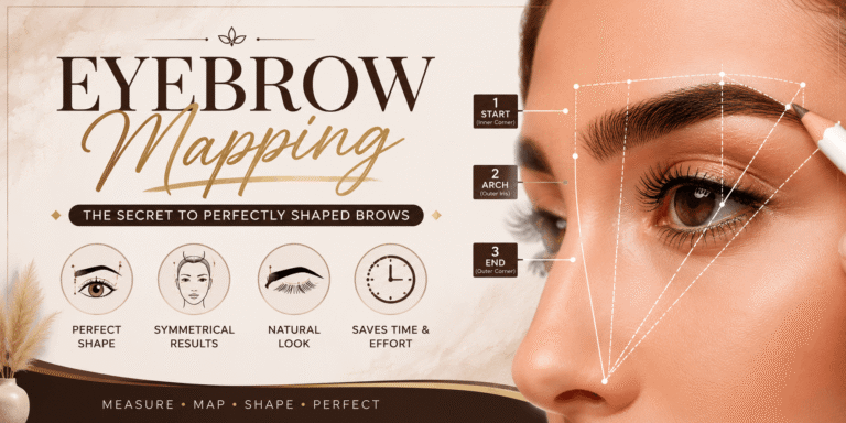 Eyebrow Mapping – Professional eyebrow mapping technique using facial measurements to create balanced and precisely shaped brows.