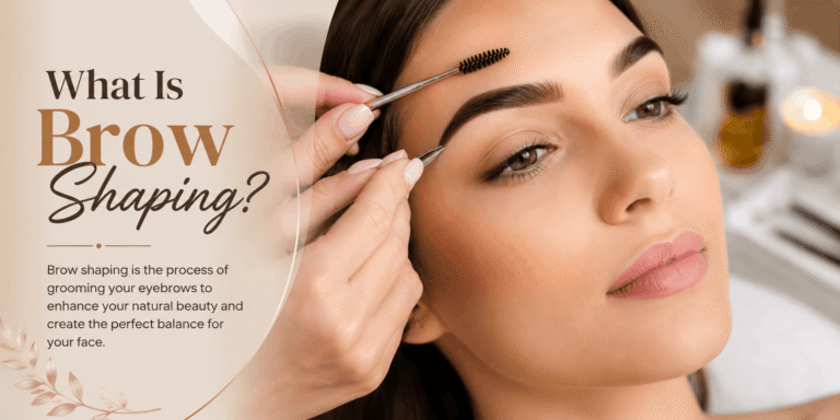 Brow Shaping – Professional eyebrow shaping treatment creating clean, defined, and well-groomed brows.