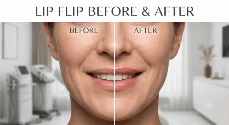 lip flip before and after