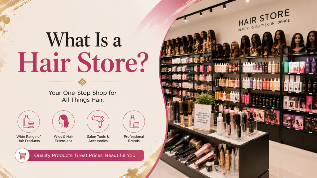 Hair Store Near Me – Local hair store featuring wigs, extensions, haircare products, styling tools, and beauty essentials.