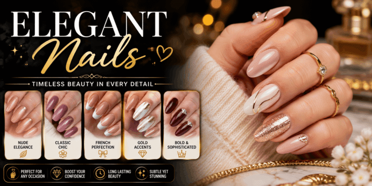 Elegant nails featuring classy nude, French, gold, and sophisticated nail designs