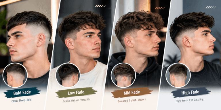 Realistic comparison of bald fade and other short fade hairstyles