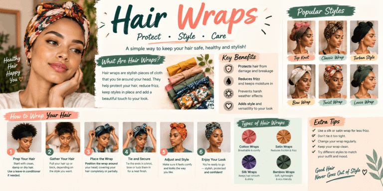 Hair wraps for women featuring stylish head wraps, protective hairstyles, and different wrapping techniques