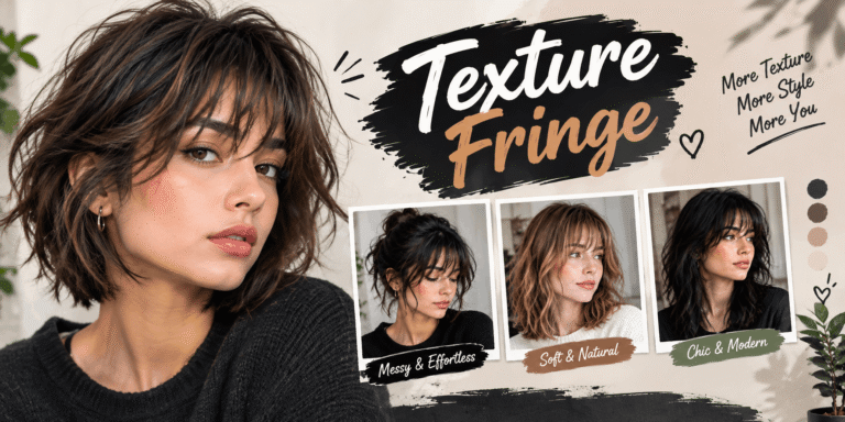 35 textured fringe hairstyle ideas featuring wispy, choppy, shaggy, curtain, and layered fringe styles