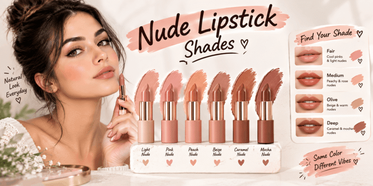 How to choose nude lipstick for your skin tone by considering undertones, natural lip color, shade depth, and complementary nude lipstick colors.